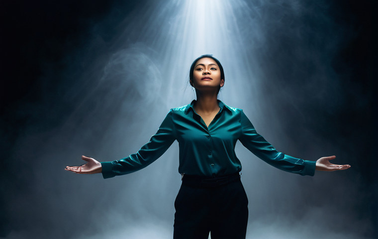 내면 대화 관찰 기법의 단계 - **Prompt: Mental Serenity and Presence**
    A serene, medium-shot portrait of a person (gender-neut...